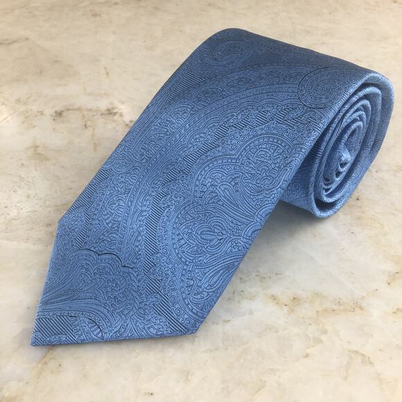 JoS. A. BANK BLUE TONE ON TONE ALL SILK NECKTIE - Picture 12 of 13